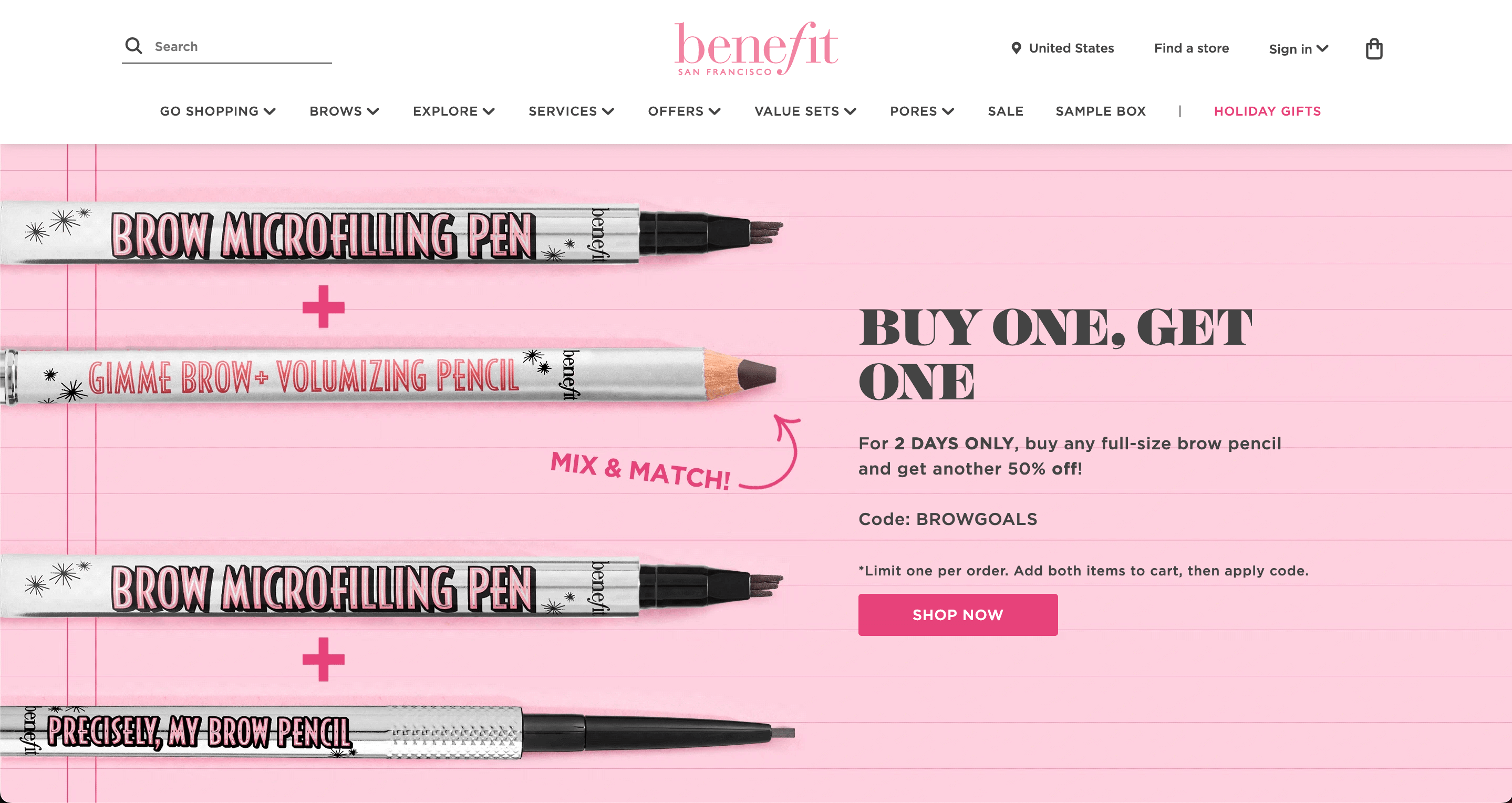 Психология цвета в веб дизайне, розовый, Benefit | Generator-Online.com