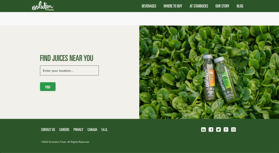 Психология цвета в веб дизайне, зеленый, Evolution fresh | Generator-Online.com